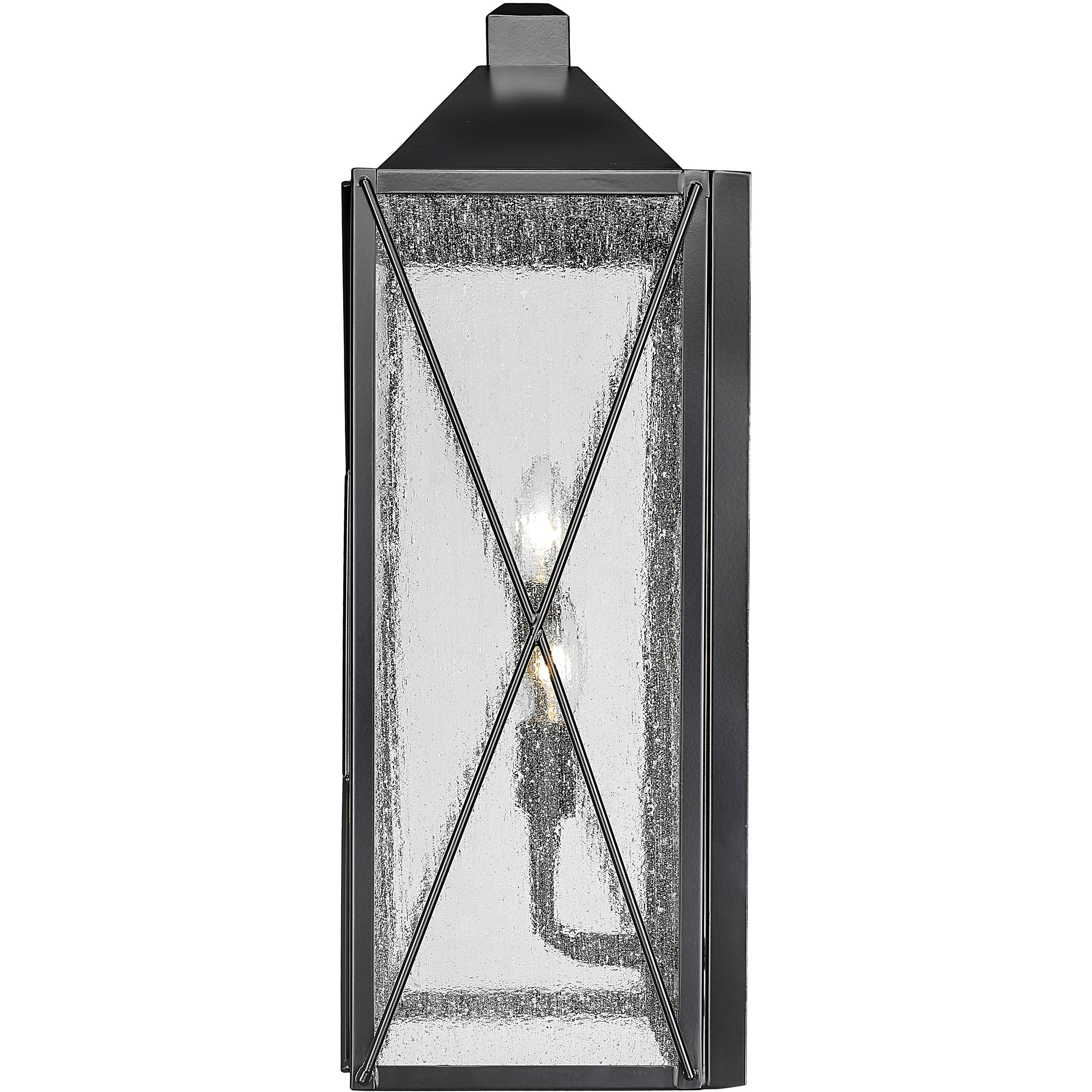 Caswell 3 Light 22 inch Powder Coated Black Outdoor Wall Sconce